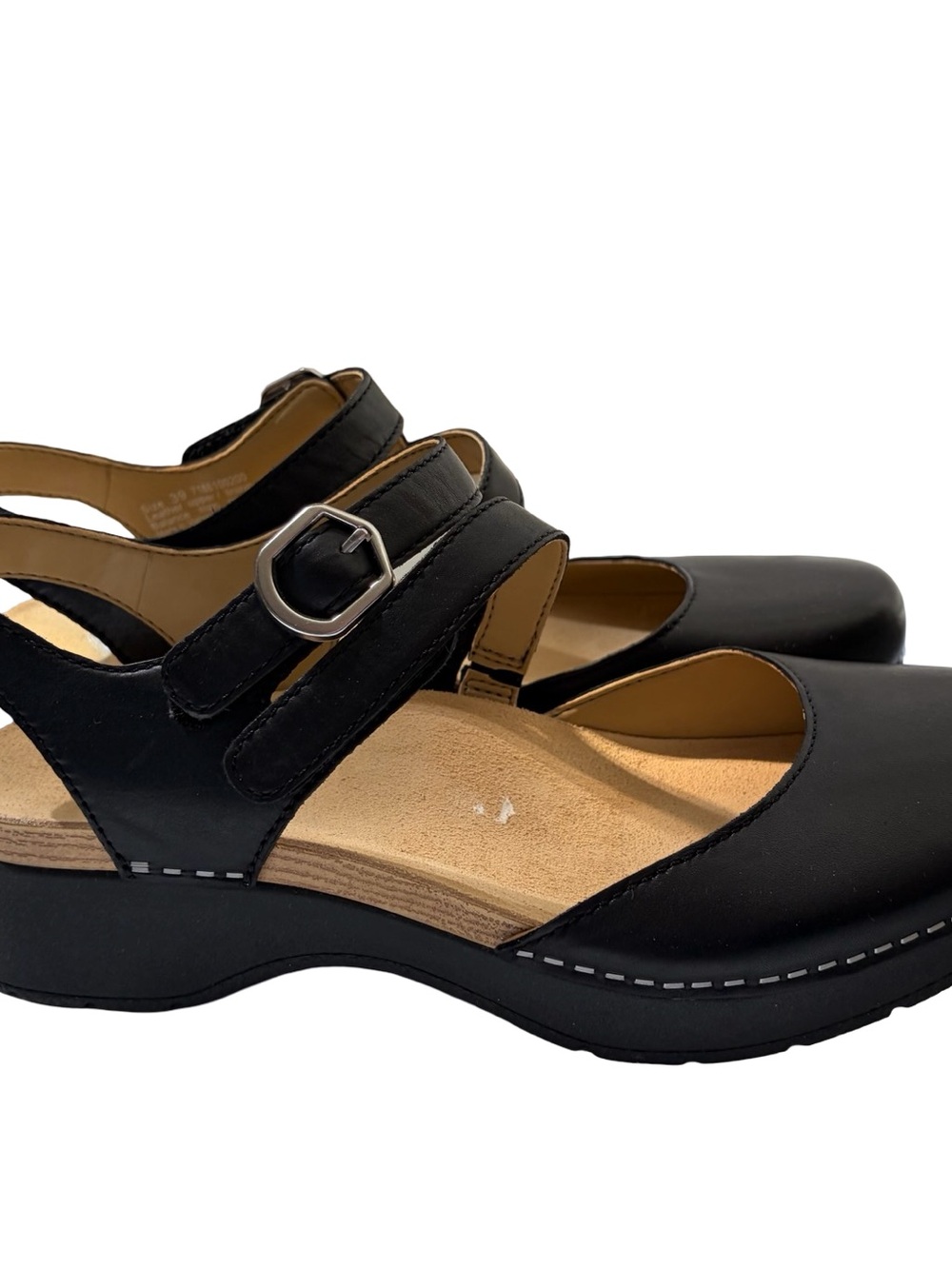 Dansko Black Double-Strap Mary Jane Slingback Shoes